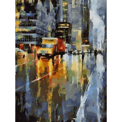 City Life XIV Black Modern Wood Framed Art Print with Double Matting by Medeiros, Celito