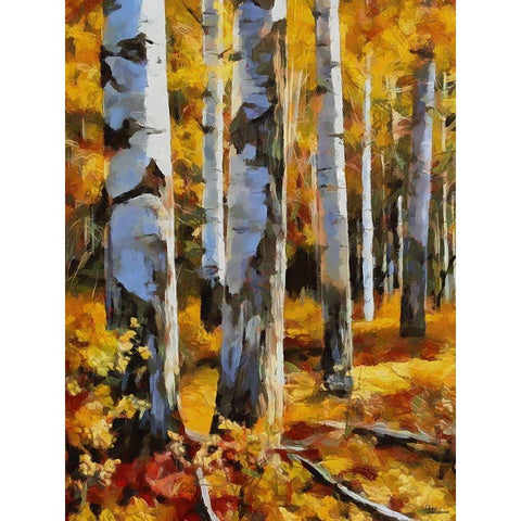 Birch Variation IV White Modern Wood Framed Art Print by Medeiros, Celito