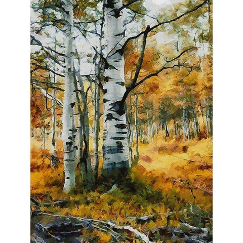 Birch Variation VII White Modern Wood Framed Art Print by Medeiros, Celito
