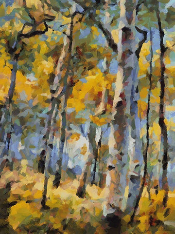 Birch Variation VIII Black Ornate Wood Framed Art Print with Double Matting by Medeiros, Celito