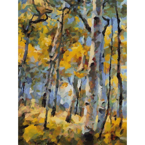 Birch Variation VIII Black Modern Wood Framed Art Print by Medeiros, Celito