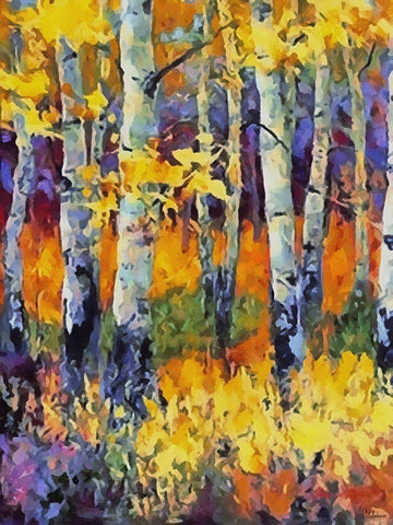 Birch Variation IX White Modern Wood Framed Art Print with Double Matting by Medeiros, Celito