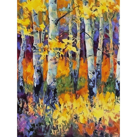 Birch Variation IX Black Modern Wood Framed Art Print by Medeiros, Celito