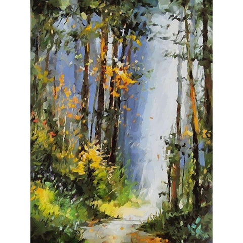 Path Trough The Woods I Gold Ornate Wood Framed Art Print with Double Matting by Medeiros, Celito