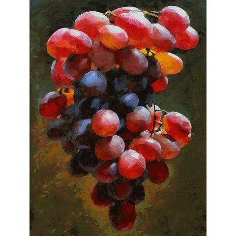 Grapes Gold Ornate Wood Framed Art Print with Double Matting by Medeiros, Celito