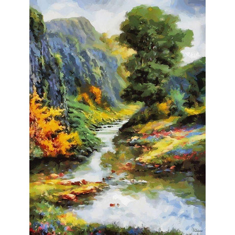 Romantic Nature in Autumn II Gold Ornate Wood Framed Art Print with Double Matting by Medeiros, Celito