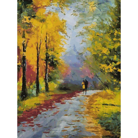 Romantic Nature in Autumn IV Black Modern Wood Framed Art Print by Medeiros, Celito