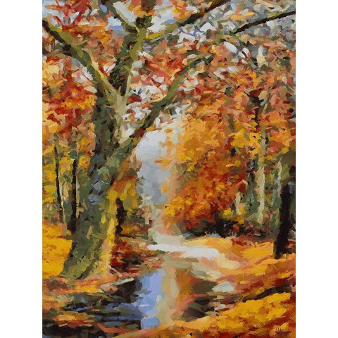 Romantic Nature in Autumn XII White Modern Wood Framed Art Print by Medeiros, Celito