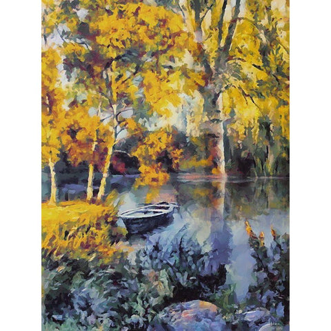 Romantic Nature in Autumn XIV Gold Ornate Wood Framed Art Print with Double Matting by Medeiros, Celito