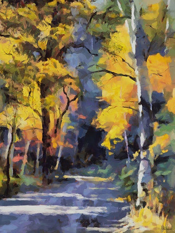 Romantic Nature in Autumn XV Black Ornate Wood Framed Art Print with Double Matting by Medeiros, Celito