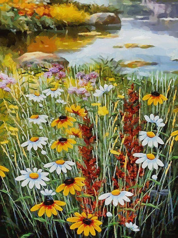 Romantic Nature in Autumn XIX White Modern Wood Framed Art Print with Double Matting by Medeiros, Celito