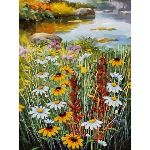 Romantic Nature in Autumn XIX Black Modern Wood Framed Art Print with Double Matting by Medeiros, Celito