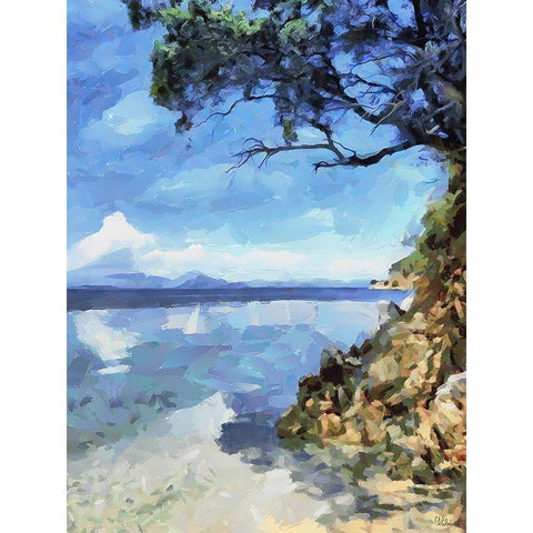 Lake Titicaca Black Modern Wood Framed Art Print with Double Matting by Medeiros, Celito