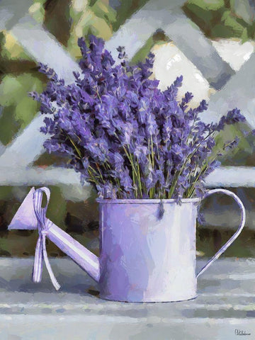 Purple Can with Lavender White Modern Wood Framed Art Print with Double Matting by Medeiros, Celito