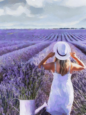 Girl with a White Hat White Modern Wood Framed Art Print with Double Matting by Medeiros, Celito