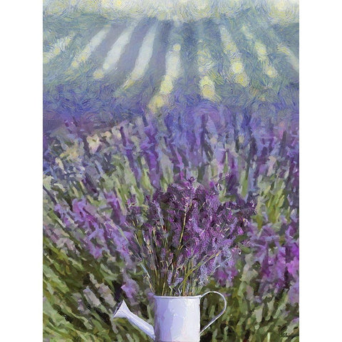Can in the Lavender Field Gold Ornate Wood Framed Art Print with Double Matting by Medeiros, Celito