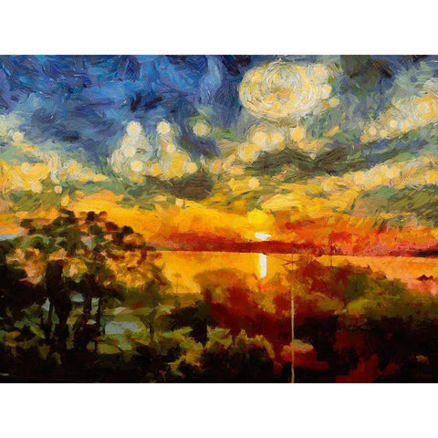 Impression of the Sunset Black Modern Wood Framed Art Print by Medeiros, Celito