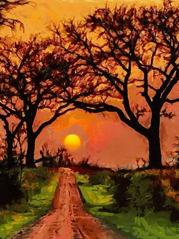 Follow the Sun Black Ornate Wood Framed Art Print with Double Matting by Medeiros, Celito