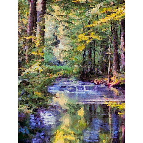 Small Watterfall Black Modern Wood Framed Art Print by Medeiros, Celito