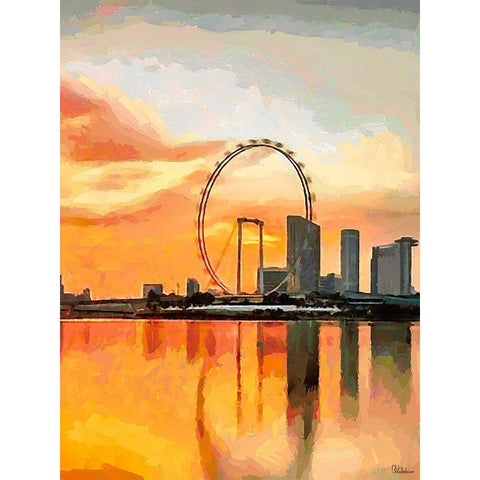 Memories from Singapur II White Modern Wood Framed Art Print by Medeiros, Celito