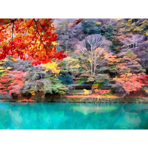 Colorful Park II White Modern Wood Framed Art Print by Medeiros, Celito