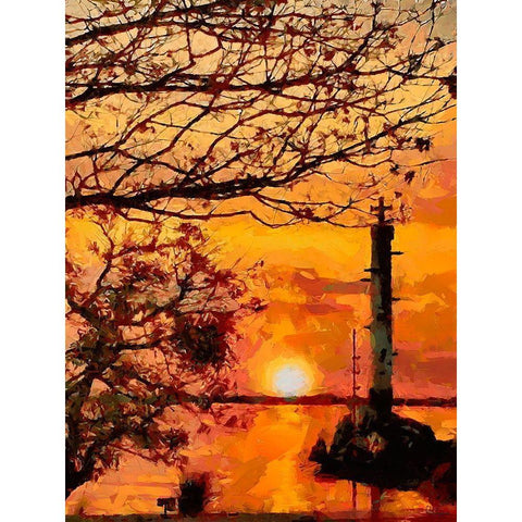 Old Lighthouse with a Cross IV Gold Ornate Wood Framed Art Print with Double Matting by Medeiros, Celito
