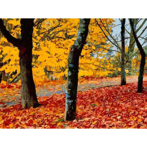 Autumn has Come White Modern Wood Framed Art Print by Medeiros, Celito