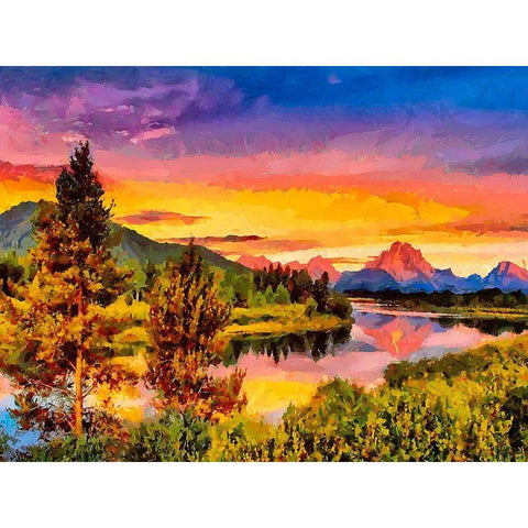 Sunset above the Rocky Mountains Black Modern Wood Framed Art Print by Medeiros, Celito
