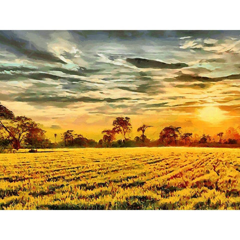 Sunset above the Road II White Modern Wood Framed Art Print by Medeiros, Celito