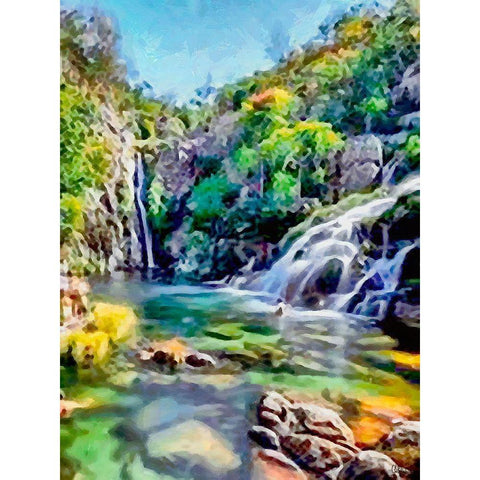 Beautiful Beach Gold Ornate Wood Framed Art Print with Double Matting by Medeiros, Celito