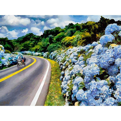 Paradise on Earth White Modern Wood Framed Art Print by Medeiros, Celito