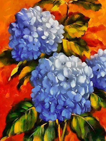 Purple Flowers White Modern Wood Framed Art Print with Double Matting by Medeiros, Celito