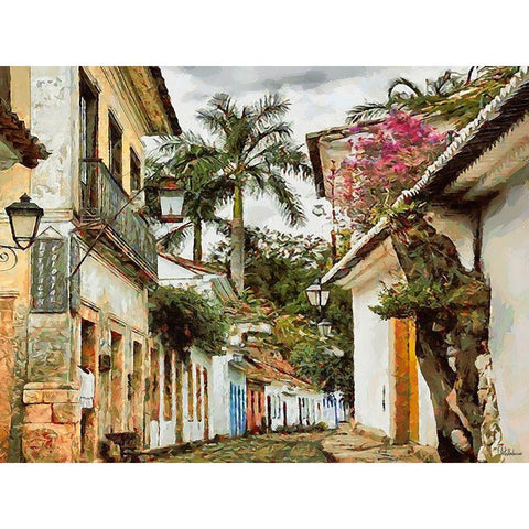 A Town in Brazil III Gold Ornate Wood Framed Art Print with Double Matting by Medeiros, Celito