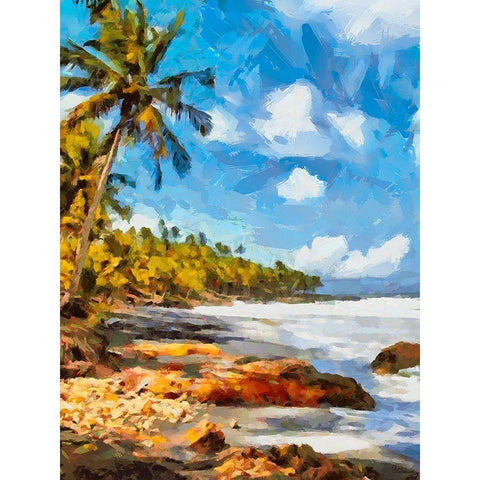 Palm Beach White Modern Wood Framed Art Print by Medeiros, Celito