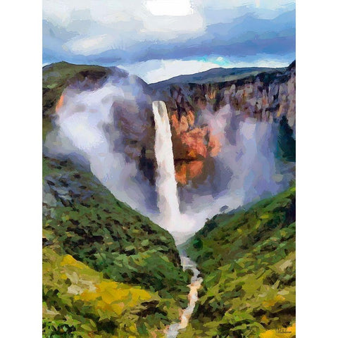 Watterfall White Modern Wood Framed Art Print by Medeiros, Celito