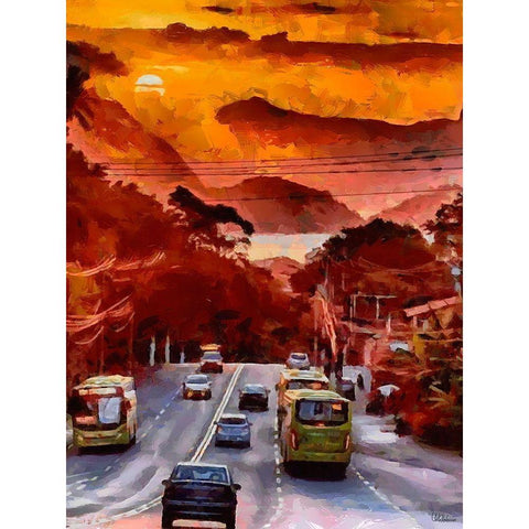 Return home Black Modern Wood Framed Art Print with Double Matting by Medeiros, Celito
