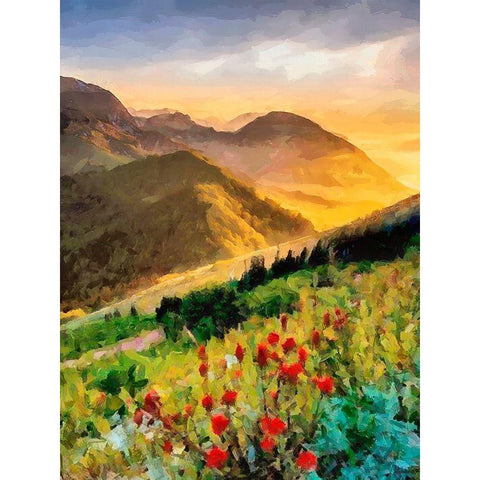 Meadow in the Mountains Black Modern Wood Framed Art Print by Medeiros, Celito