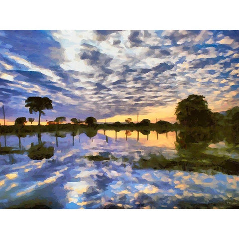 Before Sunrise Gold Ornate Wood Framed Art Print with Double Matting by Medeiros, Celito