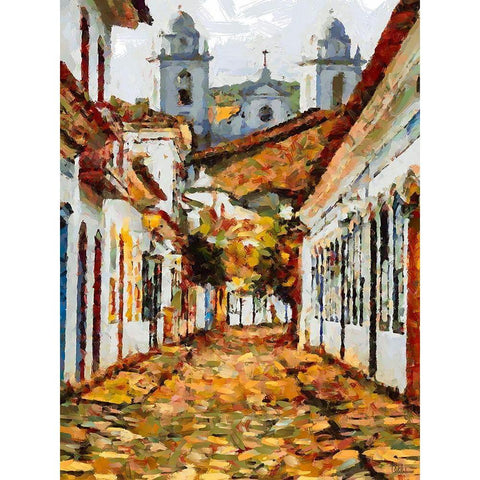 Town in South America III Black Modern Wood Framed Art Print with Double Matting by Medeiros, Celito