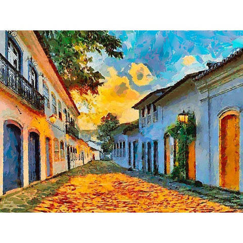 Town in South America V Gold Ornate Wood Framed Art Print with Double Matting by Medeiros, Celito