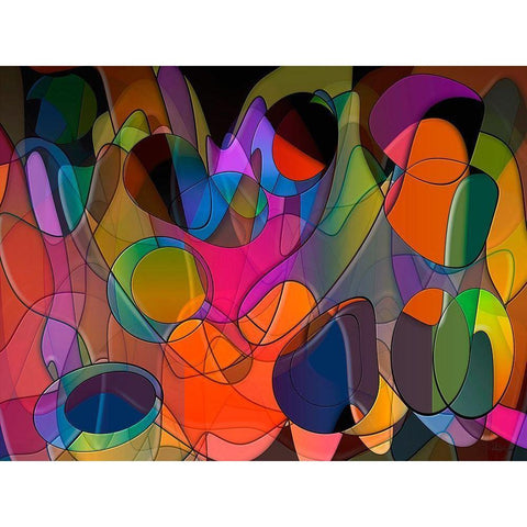 The Game with Colours Black Modern Wood Framed Art Print with Double Matting by Medeiros, Celito