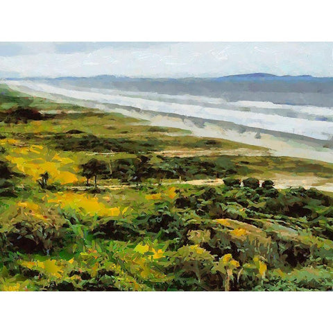 The Coast in Brazil Gold Ornate Wood Framed Art Print with Double Matting by Medeiros, Celito