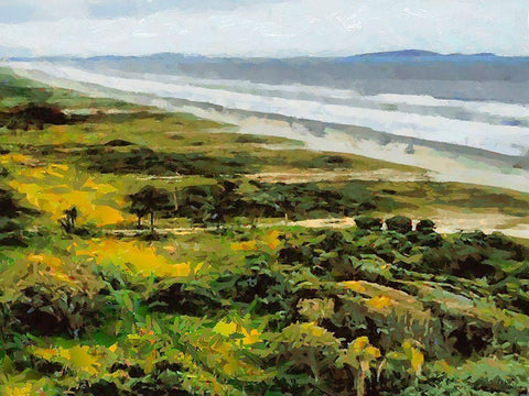 The Coast in Brazil White Modern Wood Framed Art Print with Double Matting by Medeiros, Celito