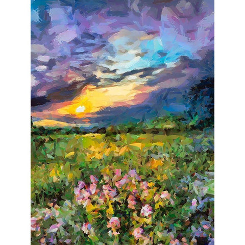 Mountains Meadow IV White Modern Wood Framed Art Print by Medeiros, Celito