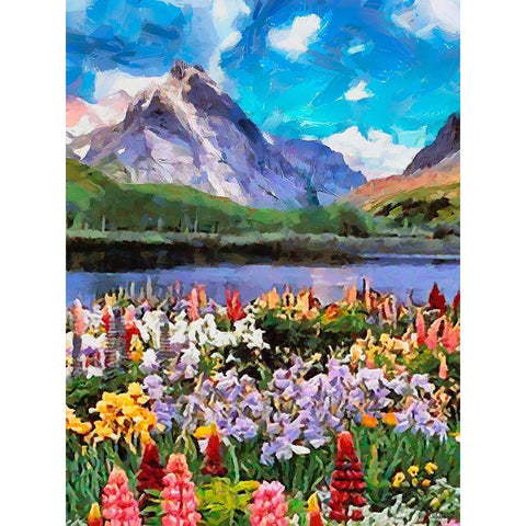 Mountains Meadow VI Gold Ornate Wood Framed Art Print with Double Matting by Medeiros, Celito