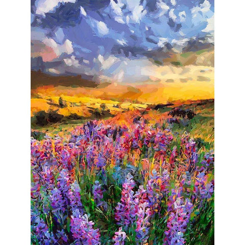Mountains Meadow VII White Modern Wood Framed Art Print by Medeiros, Celito
