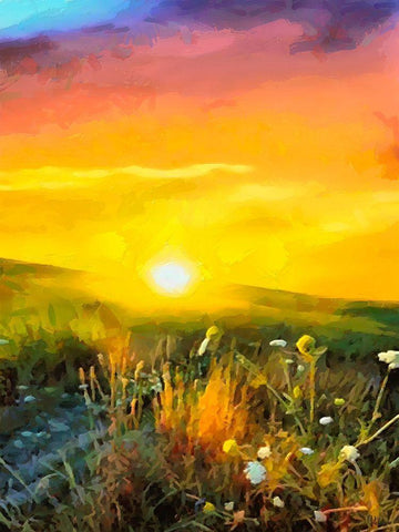 Fresh Sunrise White Modern Wood Framed Art Print with Double Matting by Medeiros, Celito