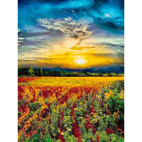 Romantic Sunset III White Modern Wood Framed Art Print by Medeiros, Celito