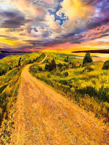 Long Way Home I Black Ornate Wood Framed Art Print with Double Matting by Medeiros, Celito
