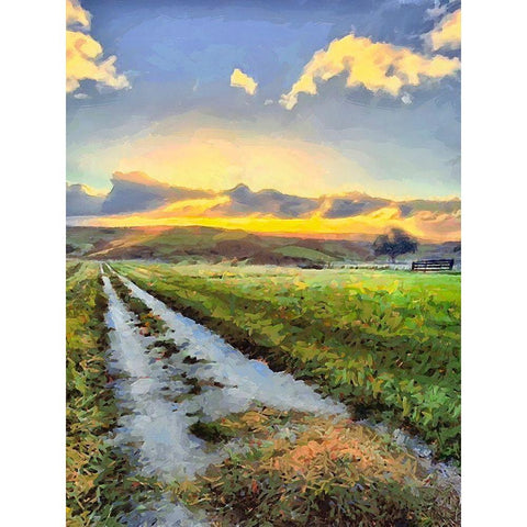 Long Way Home II Gold Ornate Wood Framed Art Print with Double Matting by Medeiros, Celito